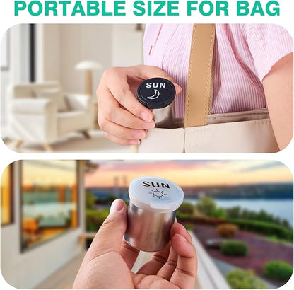 Weekly Stainless Steel Pill Organizer 7 Day, Magnetic Refrigerator Mountable Pill Box Case with Silicone-Sealed Lid for Travel(Morning & Evening)