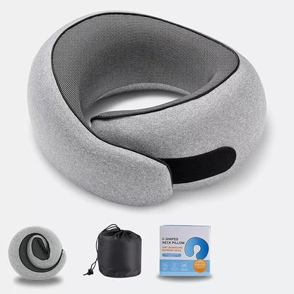 Neck Travel Pillow,360° Memory Foam Neck Pillow,Portable and Storable Pillows, Comfortable Breathable Ergonomic Design for Travel, Car Rides, Home and Offices Use (Grey)