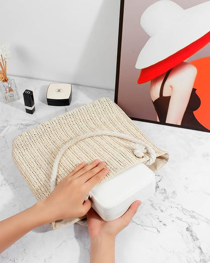 GUKA Travel Jewelry Case, Portable Jewelry Travel Organizer, PU Travel Jewelry Case Organizer for Rings Earrings Necklaces Bracelets Watch for Birthday Wedding Gifts. White