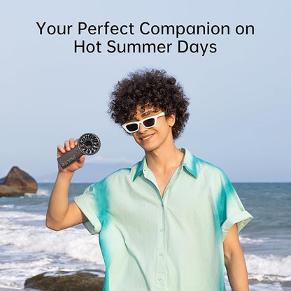 JISULIFE Handheld Fan Life4, 5000mAh Portable Rechargeable Fan, 5-Speed Turbo Wind, 15 Hrs Cooling, LED Display, Gifts for Men/Women, Essential for Travel,Beach,Vacation,Makeup,Concerts,Cruise-Black