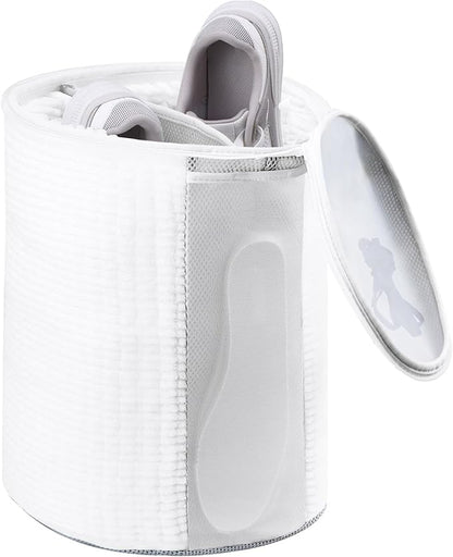 Large Shoe Bag for Washing Machine, Two-Zone Design, 2 Mesh Pockets, One-Step Wash for Complete Cleaning, Durable Invisible Zipper Sneaker Laundry Bag Home Dorm Essentials 9.45" x 13.8"