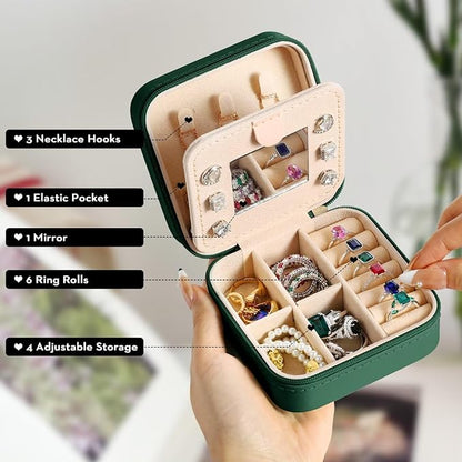 Parima Travel Jewelry Organizer for Women - Personalized Small Letter Jewelry Boxes Travel Essentials Gifts for Women Mom Friends Birthday Her Bridesmaids Teenage Gifts Idea - Letter O, Pink