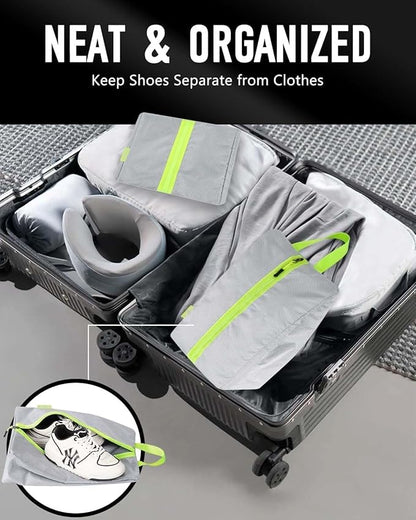 Smell Proof Shoe Bags for Travel-Soccer Cleat Bag Smell Proof with Active Carbon Fabric | Odor-Absorbing Water-Resistant Track Shoe bags for Sports (Grey, UP TO US14)