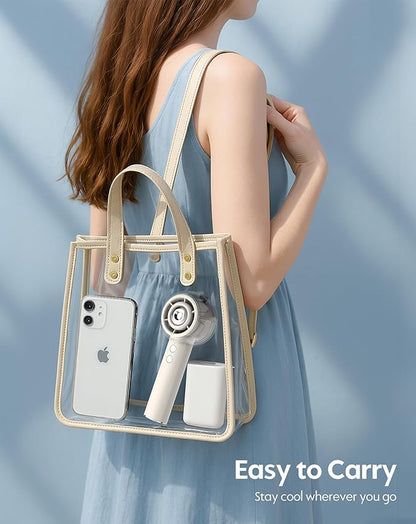 Portable Misting Fan, Handheld Turbo Fan with Mist, 6000mAh Battery Personal Fans Mister 4-Speed, 25ml Water Spray Tank, Gifts for Women Men Home Office Travel Outdoor Camping