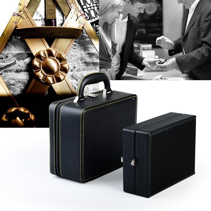 Oirlv Black Luxury Leather Travel Jewelry Box Jewelry Storage Case Jewelry Suitcase for Women and Men