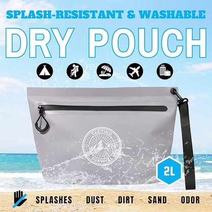 Tactiko Heavy-Duty Splash Water Resistant Zipper Pouches - Hold-All Organizers for Dry Bags, Travel Bags (1, Gray)
