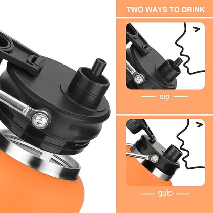 Zenbo One Gallon Jug with Straw, 128 oz Double Wall Vacuum Insulated Sports Water Bottle, Keeps Cold up to 48 Hours, Leak-Proof & Sweat-Proof Stainless Steel Water Jug for Gym, Outdoor & Camping