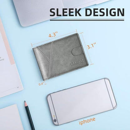 Zitahli Wallet for Men Slim 11 Credit Card Holder RFID Blocking Small Men's Wallet Bifold Minimalist Front Pocket With Mens Gifts Box