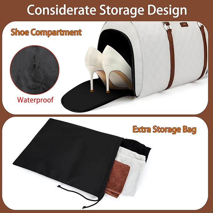 Convertible 2-in-1 Garment Bags for Travel, Carry On Garment Duffle Bag With Shoe Compartment Large Weekender Bag for Women Men Hanging Suitcase Suit Travel Duffel Overnight Bags 4pcs Set