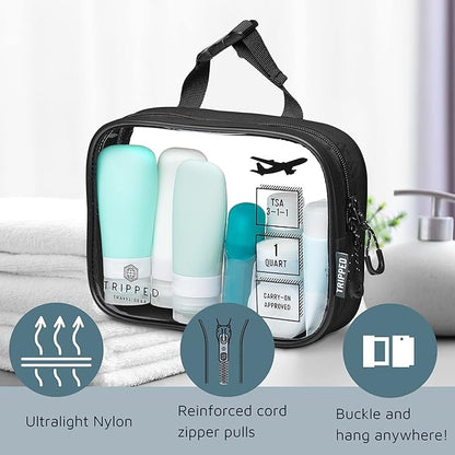 Toiletry Bag Kit Set: Hanging Travel Toiletry Bag + 311 TSA Cosmetic Liquid Bag + Ultralight Accessory Organizer Pouch