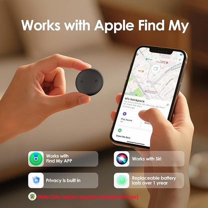 LENTION Air Tracker Tag 4 Packs, Item Finder Works with Apple Find My (iOS Only), Bluetooth Tracker for Keys, Luggage, Kid, Loud Beep, IP67 Waterproof with Replaceable Battery, Gift for Family Friends