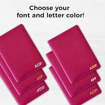 Personalized Monogrammed Bright Pink Leather RFID Passport Wallet