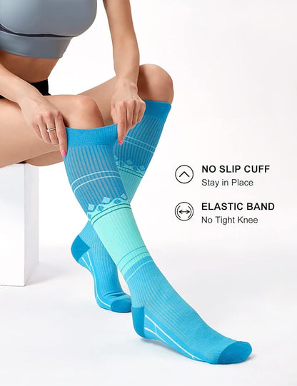 FITRELL 3 Pairs Compression Socks for Women and Men 20-30mmHg-Circulation Support Socks