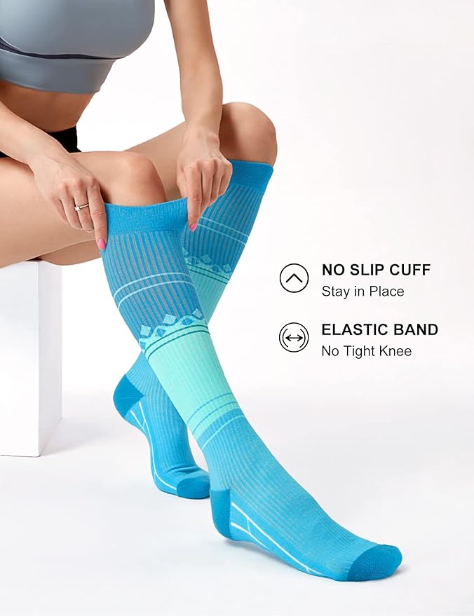 FITRELL 3 Pairs Compression Socks for Women and Men 20-30mmHg-Circulation Support Socks