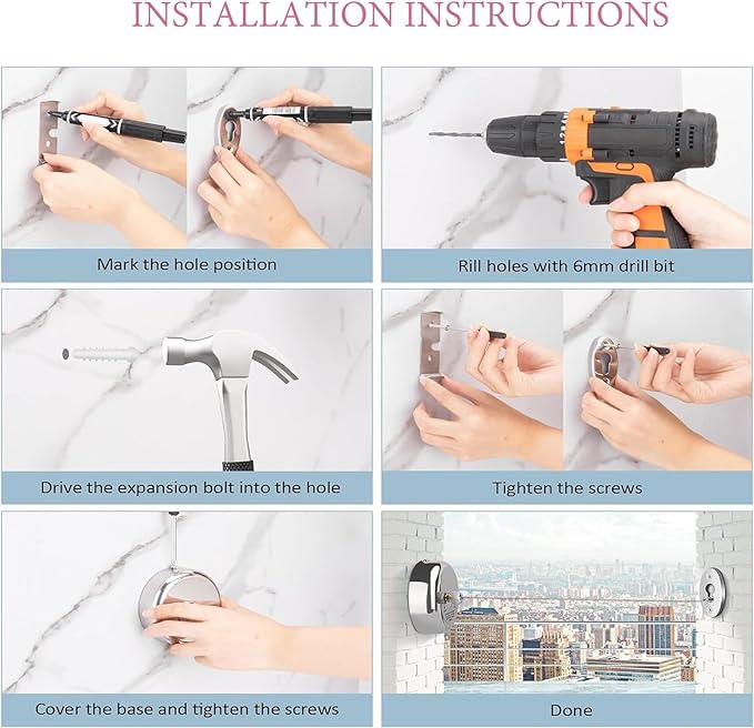 Clothes Line Retractable Clothesline of 304 Stainless Steel with Heavy Duty Adjustable Stainless Steel Wire Rope Retracting Clothes line Polished Chrome Finished