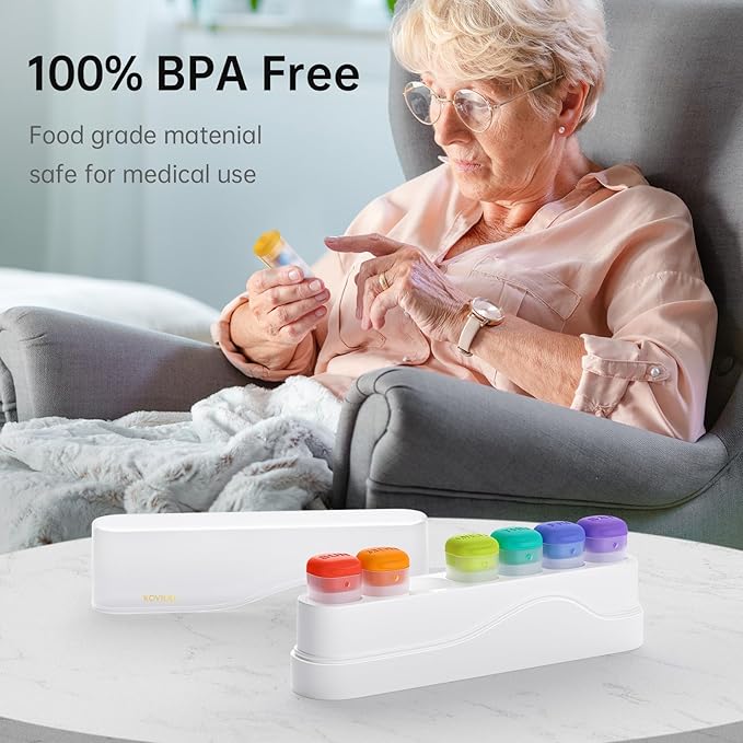 Weekly Pill Organizer 1 Time a Day, KOVIUU Removable Pill Box 7 Day, Portable Travel Pill Case, Once Daily Medication Container Holder, Week Pillbox Dispenser for Vitamin Medicine Supplement, White
