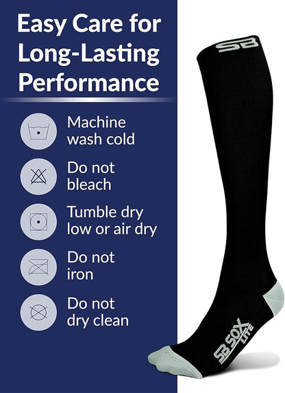 SB SOX Lite Compression Socks for Men & Women (15-20mmHg) – Best Compression Socks for Travel, Sports, and Daily Wear - XXL Sizes too!