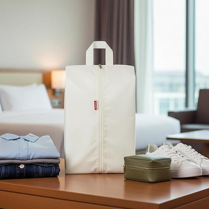 6pcs Portable Shoe Organizer, Travel Pouches with Zipper, Golf Shoe Bags, Clothes Bags, Soccer Cleats Bag Shoe Pouch for Gym, Waterproof, Odor-Resistant (White)