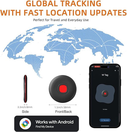 Bluetooth Smart Tags-4 Pack for Android, Smart Tags for Android, Google Certified/Works with Google Find Hub/Luggage Tracker Android, Game Changer Waterproof Bluetooth Tags for Keys,Wallets,Suitcases