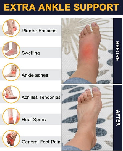 5 Pairs Copper Compression Socks for Women & Men - Ankle Plantar Fasciitis Arch Support Running Socks for Athletic