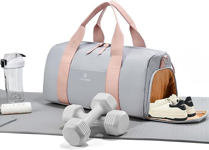 Gym Bag for Women, Duffle Bag for Travel with Shoe Compartment and Wet Pocket, Lightweight Carry on Weekender Duffel Bags, Water Resistant