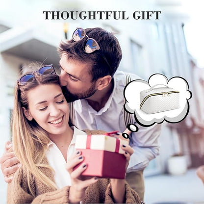 Personalized Initial Makeup Bag,Christmas Gifts for Girl,Preppy Bag Cosmetic Travel Bag Women,Travel Toiletry Organizer,Large Capacity Corduroy Stuff Bag,Cute Cosmetic Pouch Skincare Bag-LEO