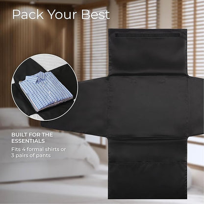 Briggs & Riley Garment Folder - Travel Essentials for Men & Women, Shirts, Pants, & Clothes Carrier, Wrinkle Reducing, Includes Folding Board - Travel Essentials, Black