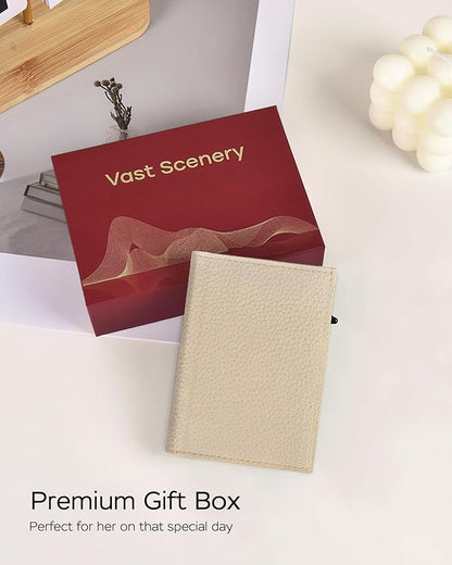 Women's Small Wallet - Sleek & Secure - RFID Blocking Compact Wallet with Slim Lightweight Pop Up Credit Card Holder, Premium Leather Capacity 11+ Cards Plus Cash & ID, Gift for Her