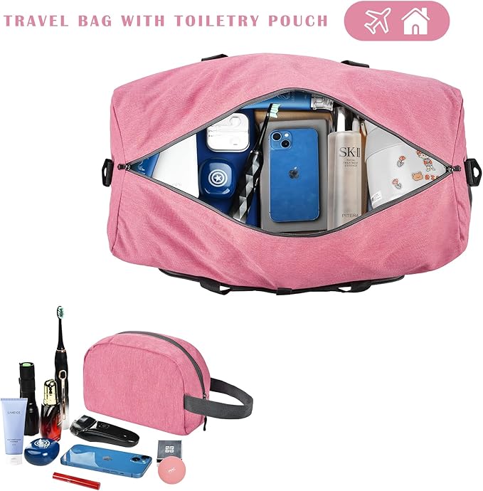 Felipe Varela Duffle Bag with Shoes Compartment and Adjustable Strap,Foldable Travel Duffel Bags for Men Women,Waterproof Duffel Bags