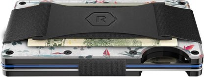 Ridge Wallet for Men - Slim Minimalist Compact Wallet and Card Holder, RFID Protected Front Pocket Wallets for Men with Integrated Cash Strap (Aloha)