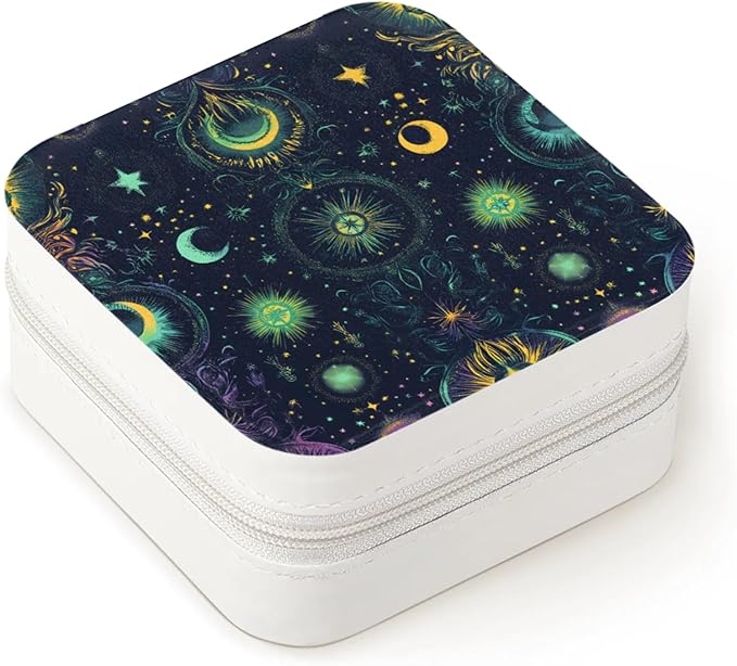 Dark Gothic Leather Jewelry Boxes, Mini Travel Jewelry Case Organizer, Retro Jewelry Organizers and Storage with Mirror, Collectible Fashion Artworks