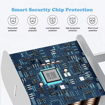 iPhone Fast Charger, 3 Pack MFi Certified PD Type C Fast Charger Block with 3 Pack 6FT USB C to Lightning Fast Charging Data Sync Cable Compatible with iPhone 14 13 12 11 Pro Max XS XR X 8 iPad-White