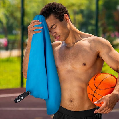 BOGI Microfiber Travel Sports Towel-Quick Dry Soft Lightweight Absorbent Compact Sports Towel for Camping Gym Beach Bath Yoga Swimming Backpacking (XL:72''x32''+16''x16''-Mint)