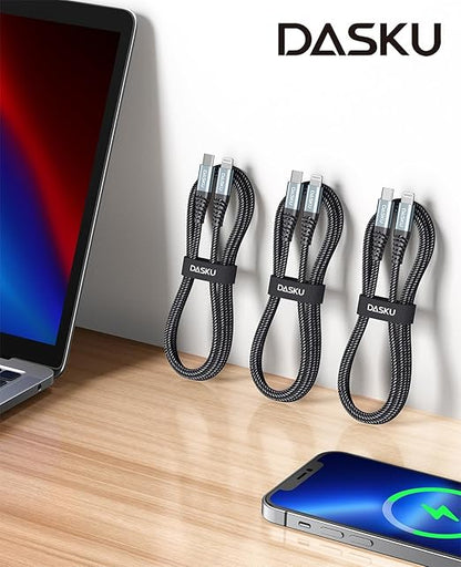 USB C Lightning Cable 3 Pack 3 Ft, iPhone 14 13 Fast Charger Cord [Apple MFi Certified] 3 Foot Type C iPhone Cable Compatible with iPhone 14 13 12 11 Pro Max Mini 8 Plus SE iPad and More