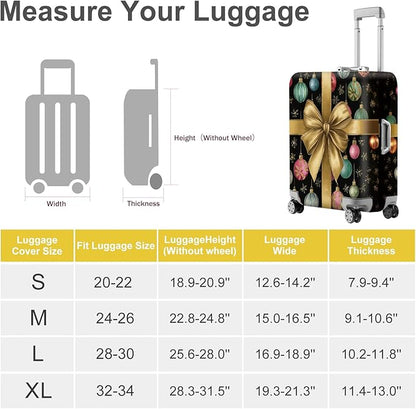FOREVER QUEEN Christmas ball Luggage Cover Suitcase Protector Suitcase Cover Anti-Scratch,Stretchable Bag Cover Washable Durable Polyester