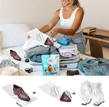GONGKANGYUAN 10 Pack Shoe Bags for Travel Satin Fabric Shoe Bag with Drawstring for Men Women Travel Protecting Storing Shoes