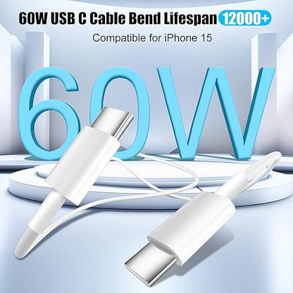 USB Type C Charger for iPhone 17 16 Pro,40W Multiport Type C Charger Fast Charging,2Pack 4Port USB C Wall Charger 10FT USBC Chargers Cord for iPhone 17/17 Pro/17 Air/16 ProMax/16e/15/15 ProMax/15 Plus