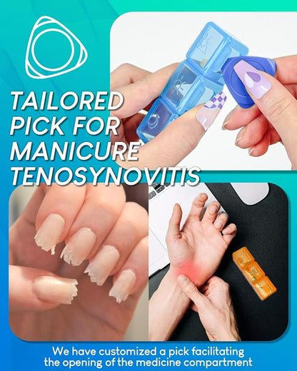 Monthly Pill Organizer 3 Times a Day, with Portable Hard Shell, Pill Cutter, 31-Day Box, Plastic Opening Pick, Monthly & Weekly Stickers, Convenient Medication Management (3 Times a Day)