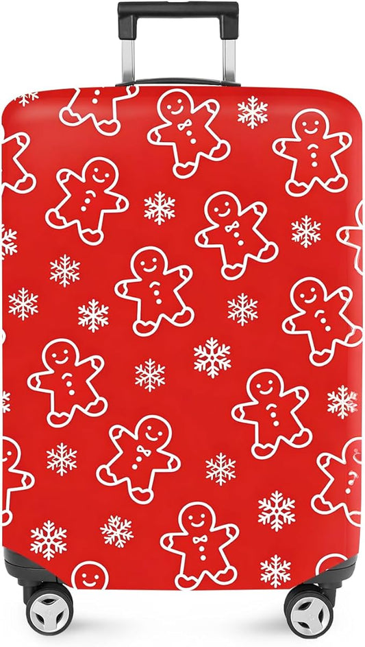 FOREVER QUEEN Gingerbread Man Luggage Cover Suitcase Protector Suitcase Cover Anti-Scratch,Stretchable Bag Cover Washable Durable Polyester