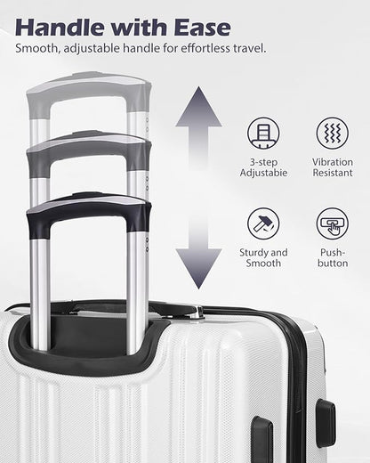 Coolife Luggage Expandable(only 28") Suitcase PC+ABS Spinner 20in 24in 28in Carry on (orange new, S(20in)_carry on)