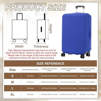uxcell Luggage Cover for Suitcase Protector, Fit 26-28 Inch Luggage Elastic Suitcase Cover Scratch-Resistant Covers for Travel Business Trips, Blue (L)