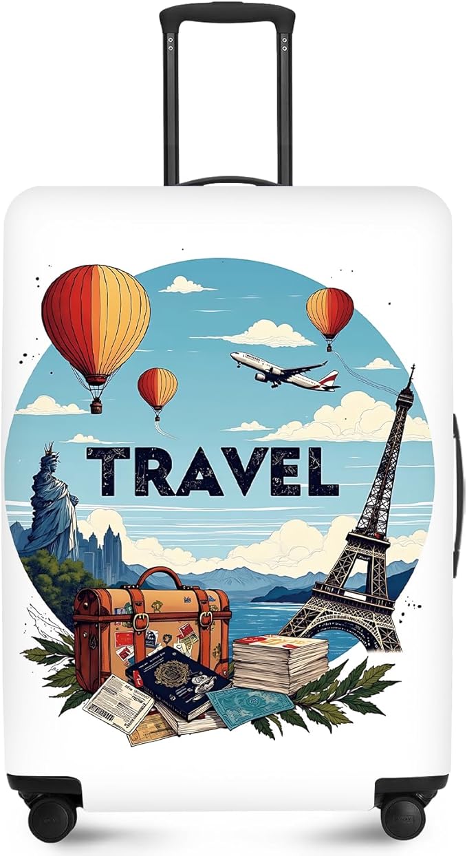 ANNA QUEEN Travel Luggage Cover Suitcase Protector Suitcase Cover Anti-Scratch,Stretchable Bag Cover Washable Durable Polyester with Elastic Hem with Zipper Closure