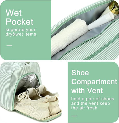 BLUBOON Duffle Bag Girls Kids Cute Gym Bag with Shoes Compartment & Wet Separation Waterproof Sports Overnight Travel Bag