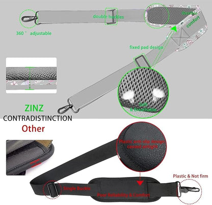 ZINZ 79 inch Shoulder Strap, Extra-thick Fixed Cushion Pad and Dual Clasps Universal Replacement Strap with Metal Swivel Hooks for Laptop Bags, Luggage Bags, Camera, Crossbody(Butterfly)