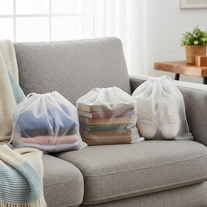 100Pcs Purse Dust Bags for Storage Drawstring Purse Covers Storage Bags for Dust and Storages 11in X 15in Breathable Non-woven Fabric Storages Pouch String Bag Travel Shoe Bag Handbag Covers