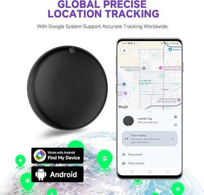 2025 Upgraded Android Air Tracker Tag Luggage Tracker Tags Bluetooth Tracker for Android Smart Tracking Tag for Google Find My Device App Item Finder for Backpack, Keys (2 Black)