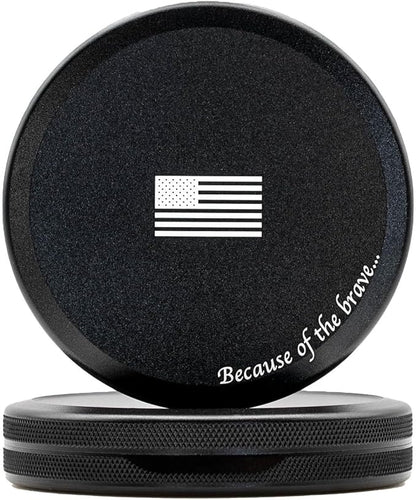 Metal Pouch Can | Metal Container | Slim EDC Pocket Tin | Airtight & Moisture-Resistant | Compact Daily Organizer | Pill Case & Travel Tin | Father’s Day Gift for Dad | (American Flag, Black, Slim)