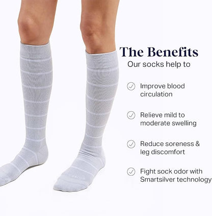 Comrad Nylon Knee High Socks - 15-20mmHg Graduated Compression Socks - Soft & Breathable Support Unisex Socks