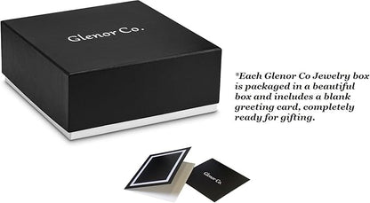 Glenor Co Ring Box Organizer - 54 Slot Classic Jewelry Display Case Holder - Storage Tray with Modern Buckle Closure, Large Mirror - for Rings and Cufflinks - Small for Travel - PU leather - Black