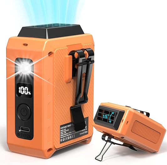 COMLIFE Portable Mini Waist Fan - Rechargeable Clip on Belt Wearable Body Fan, Max 20H Cooling, 5 Speeds 16000RPM Turbo Hands-Free Under-Shirt Neck Fan for Outdoor Jobsite Camping Traveling